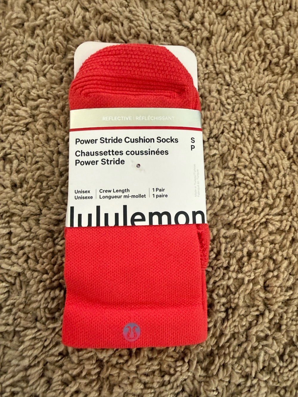 lululemon athletica Men’s Power Stride Cushion Socks - Coral Red